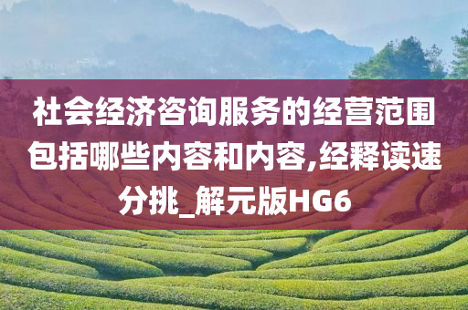 社会经济咨询服务的经营范围包括哪些内容和内容,经释读速分挑_解元版HG6