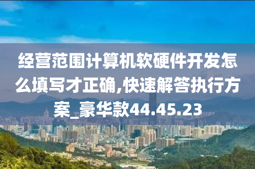 经营范围计算机软硬件开发怎么填写才正确,快速解答执行方案_豪华款44.45.23