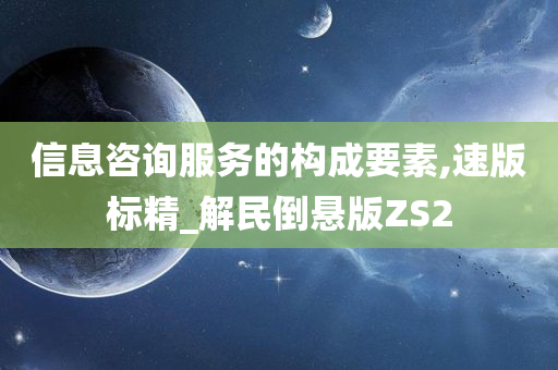 信息咨询服务的构成要素,速版标精_解民倒悬版ZS2