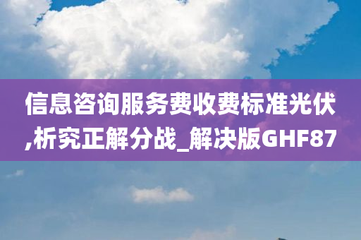 信息咨询服务费收费标准光伏,析究正解分战_解决版GHF87