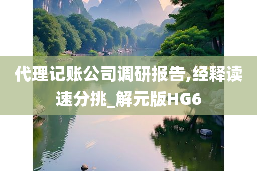 代理记账公司调研报告,经释读速分挑_解元版HG6