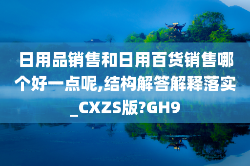 日用品销售和日用百货销售哪个好一点呢,结构解答解释落实_CXZS版?GH9