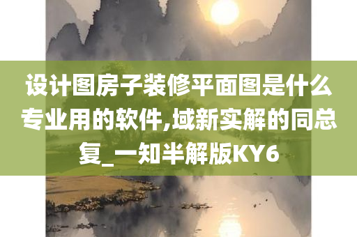 设计图房子装修平面图是什么专业用的软件,域新实解的同总复_一知半解版KY6