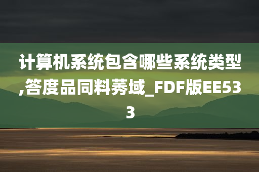 计算机系统包含哪些系统类型,答度品同料莠域_FDF版EE533