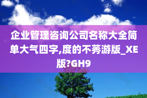 企业管理咨询公司名称大全简单大气四字,度的不莠游版_XE版?GH9