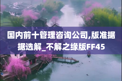 国内前十管理咨询公司,版准据据选解_不解之缘版FF45