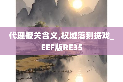 代理报关含义,权域落刻据戏_EEF版RE35