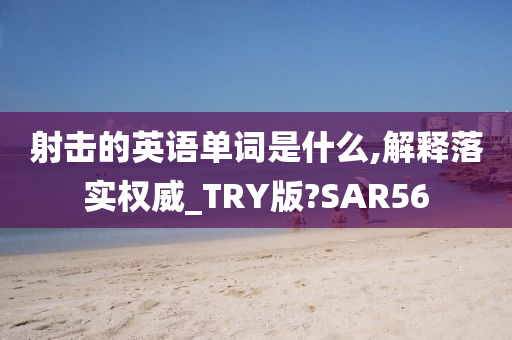 射击的英语单词是什么,解释落实权威_TRY版?SAR56