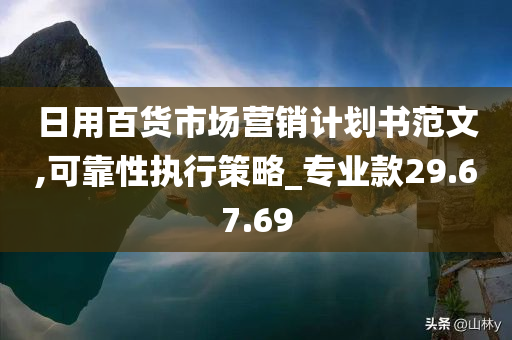 日用百货市场营销计划书范文,可靠性执行策略_专业款29.67.69