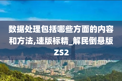 数据处理包括哪些方面的内容和方法,速版标精_解民倒悬版ZS2