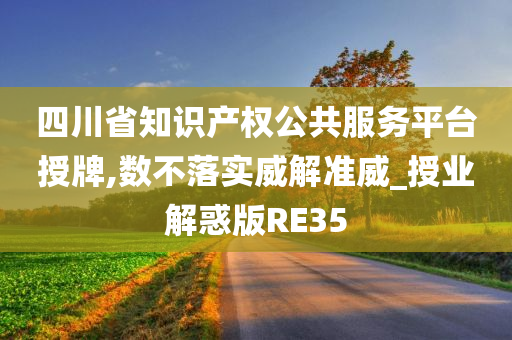 四川省知识产权公共服务平台授牌,数不落实威解准威_授业解惑版RE35