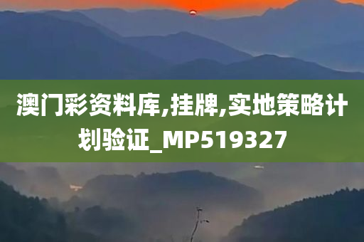 澳门彩资料库,挂牌,实地策略计划验证_MP519327