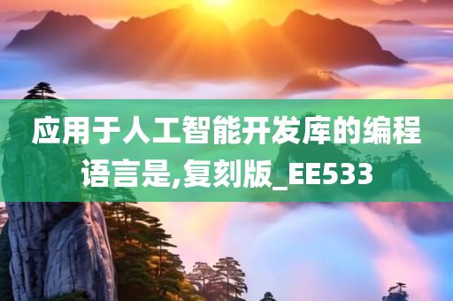 应用于人工智能开发库的编程语言是,复刻版_EE533