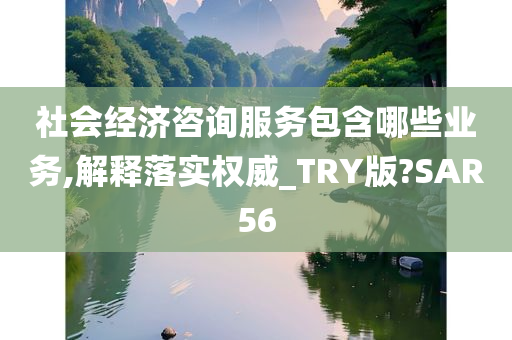 社会经济咨询服务包含哪些业务,解释落实权威_TRY版?SAR56