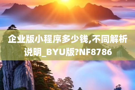 企业版小程序多少钱,不同解析说明_BYU版?NF8786