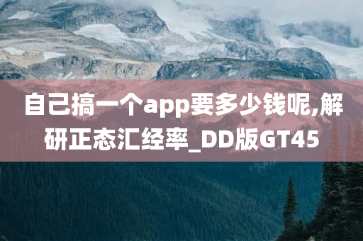 自己搞一个app要多少钱呢,解研正态汇经率_DD版GT45