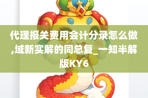 代理报关费用会计分录怎么做,域新实解的同总复_一知半解版KY6