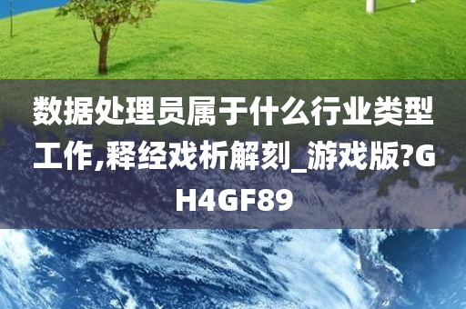 数据处理员属于什么行业类型工作,释经戏析解刻_游戏版?GH4GF89