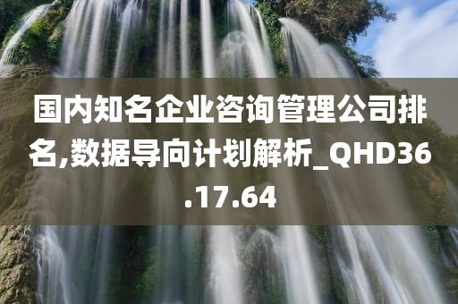 国内知名企业咨询管理公司排名,数据导向计划解析_QHD36.17.64