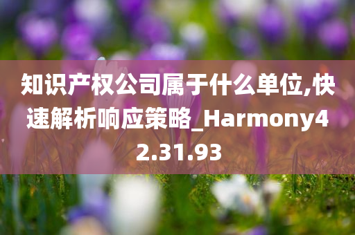 知识产权公司属于什么单位,快速解析响应策略_Harmony42.31.93