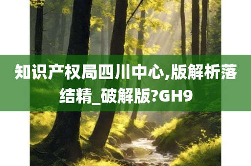 知识产权局四川中心,版解析落结精_破解版?GH9