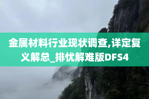 金属材料行业现状调查,详定复义解总_排忧解难版DFS4