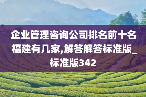 企业管理咨询公司排名前十名 福建有几家,解答解答标准版_标准版342