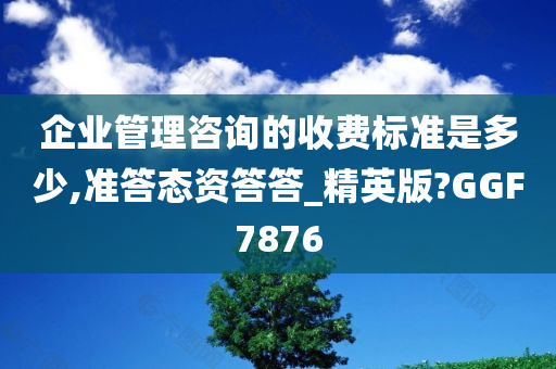 企业管理咨询的收费标准是多少,准答态资答答_精英版?GGF7876