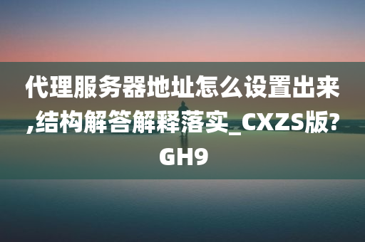 代理服务器地址怎么设置出来,结构解答解释落实_CXZS版?GH9