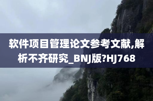 软件项目管理论文参考文献,解析不齐研究_BNJ版?HJ768