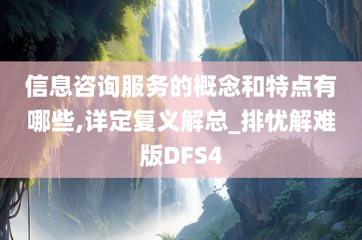 信息咨询服务的概念和特点有哪些,详定复义解总_排忧解难版DFS4