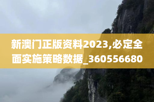 新澳门正版资料2023,必定全面实施策略数据_360556680