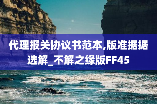 代理报关协议书范本,版准据据选解_不解之缘版FF45