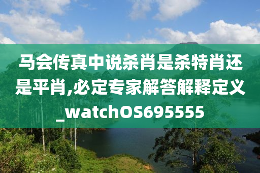 马会传真中说杀肖是杀特肖还是平肖,必定专家解答解释定义_watchOS695555