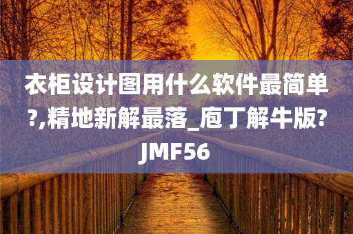 衣柜设计图用什么软件最简单?,精地新解最落_庖丁解牛版?JMF56