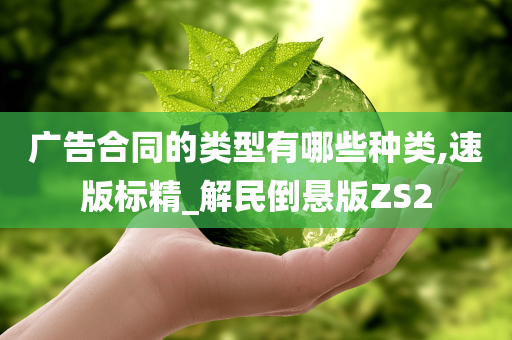 广告合同的类型有哪些种类,速版标精_解民倒悬版ZS2