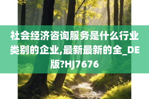 社会经济咨询服务是什么行业类别的企业,最新最新的全_DE版?HJ7676