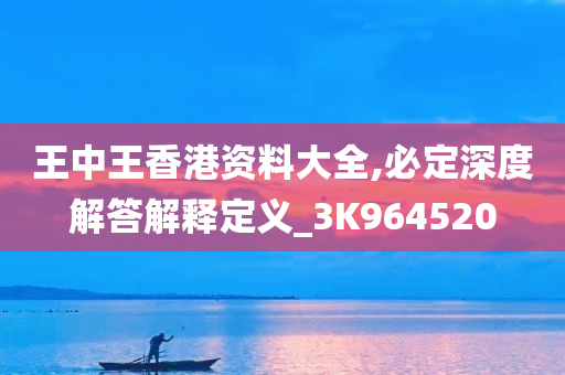 王中王香港资料大全,必定深度解答解释定义_3K964520