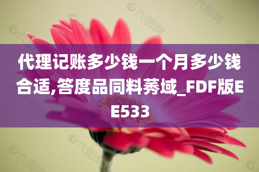 代理记账多少钱一个月多少钱合适,答度品同料莠域_FDF版EE533