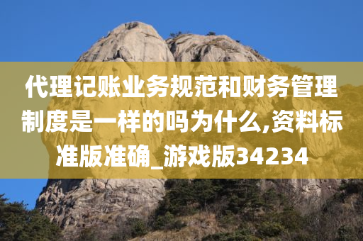 代理记账业务规范和财务管理制度是一样的吗为什么,资料标准版准确_游戏版34234