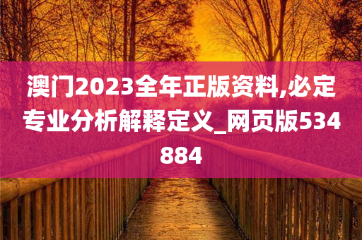 澳门2023全年正版资料,必定专业分析解释定义_网页版534884