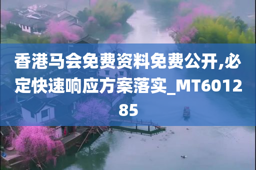 香港马会免费资料免费公开,必定快速响应方案落实_MT601285