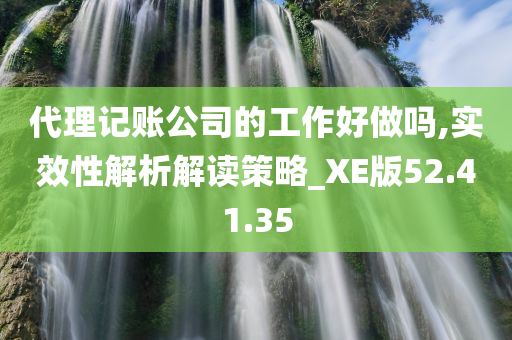 代理记账公司的工作好做吗,实效性解析解读策略_XE版52.41.35