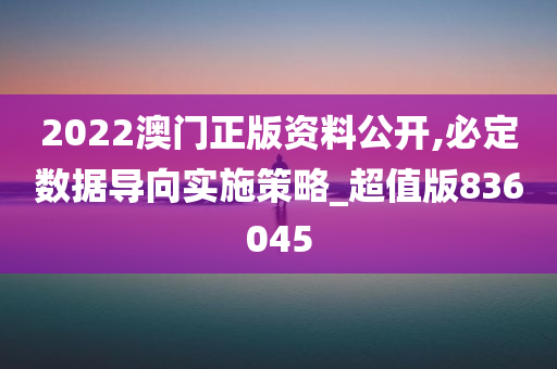 2022澳门正版资料公开,必定数据导向实施策略_超值版836045