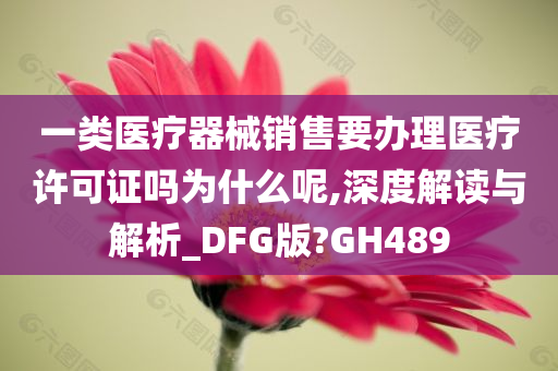 一类医疗器械销售要办理医疗许可证吗为什么呢,深度解读与解析_DFG版?GH489