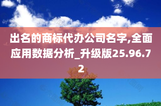 出名的商标代办公司名字,全面应用数据分析_升级版25.96.72