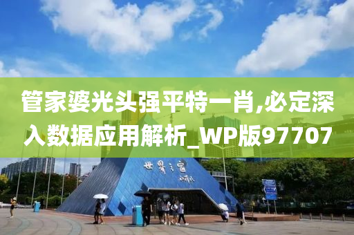 管家婆光头强平特一肖,必定深入数据应用解析_WP版977070