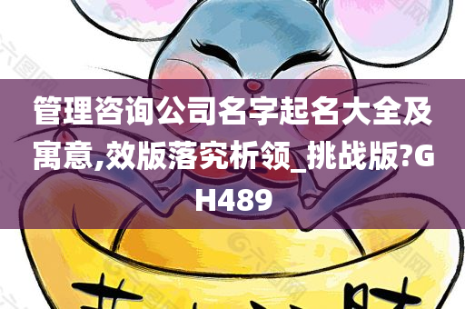 管理咨询公司名字起名大全及寓意,效版落究析领_挑战版?GH489