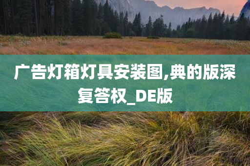 广告灯箱灯具安装图,典的版深复答权_DE版