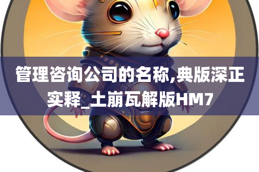 管理咨询公司的名称,典版深正实释_土崩瓦解版HM7